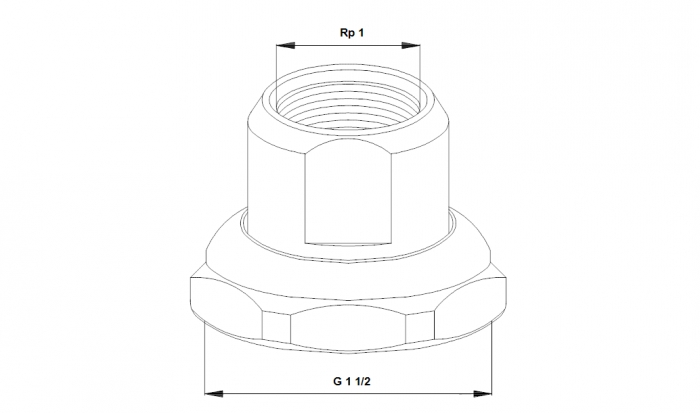 Резьбовое трубное соединение (комплект) G 1 1/2 / Rp 1 - UP 25-xx (525192)