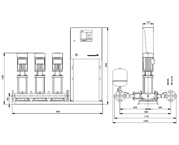 Grundfos Hydro MPC-S 3 CR20-7 U4 A-C-A-GHV