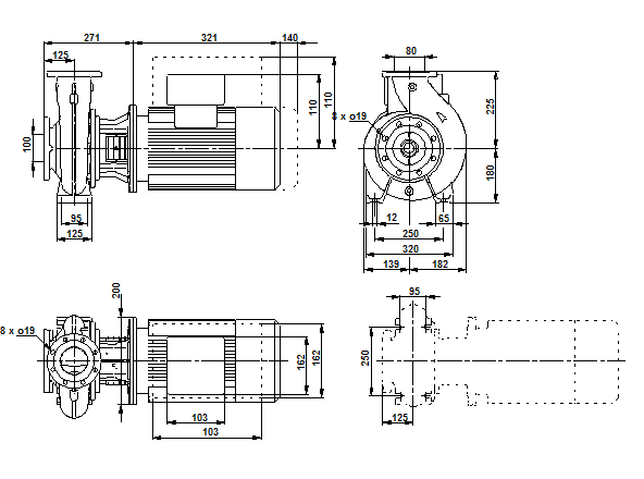 Grundfos NB 80-200/222 A-F-A-BAQE 1450 об/мин