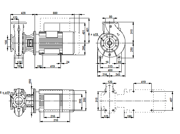 Grundfos NB 80-315/278 A-F-A-BAQE 2900 об/мин