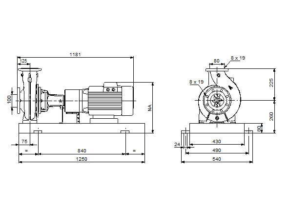 Grundfos NK 80-250/270 A2-F-A-E-BAQE 2900 об/мин (снят с производства)