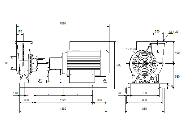 Grundfos NK 250-400/281 A2-F-A-E-BAQE 1450 об/мин (снят с производства)