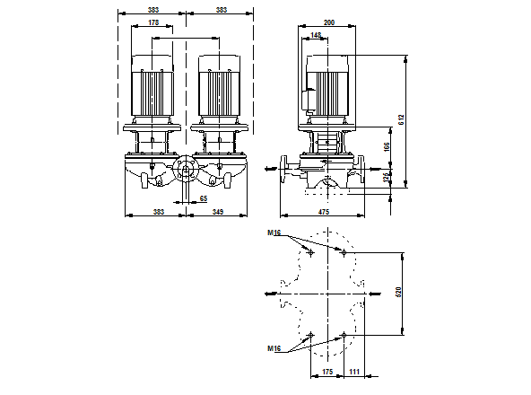 Grundfos TPD 65-110/4  A-F-A-GQQE 3x400 В, 1450 об/мин 