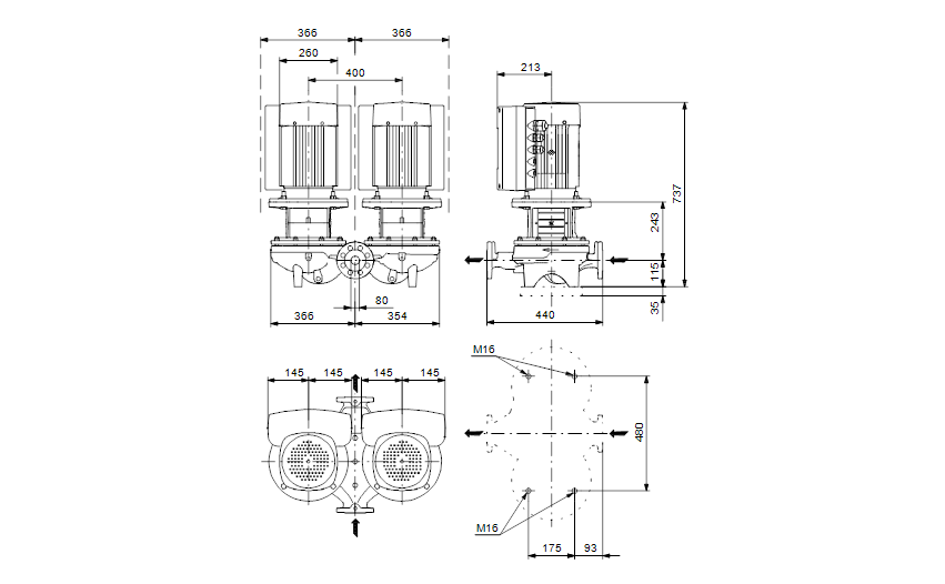 Grundfos TPED 80-250/2-S A-F-A-BAQE 3x400 В, 2900 об/мин