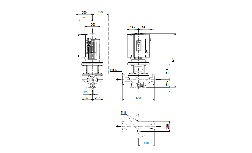 Grundfos TPE 125-130/4 A-F-A-BAQE 3x400 В, 1450 об/мин