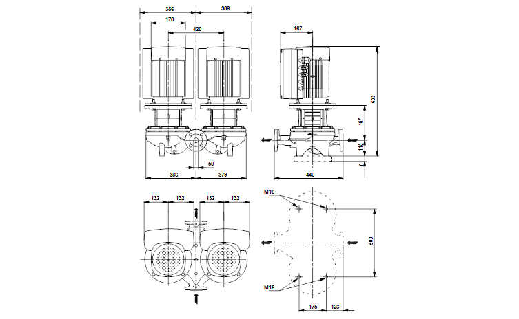 Grundfos TPED 50-130/4-S A-F-A-GQQE