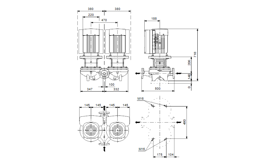 Grundfos TPED 100-160/2-S A-F-A-GQQE 3x400 В, 2900 об/мин