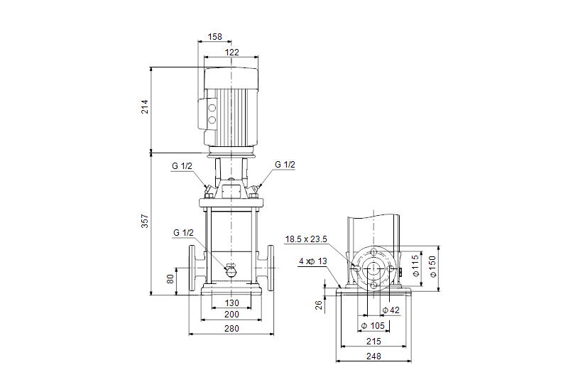 Grundfos CRNE 10-1 A-FGJ-A-E-HQQE 1x200-240 60 HZ