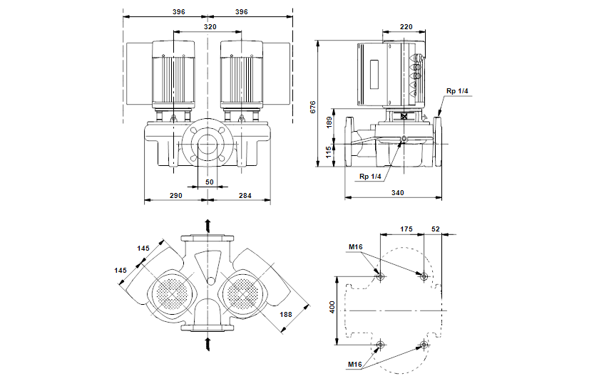 Grundfos TPED 50-360/2-S A-F-A-BAQE 3x400 В, 2900 об/мин