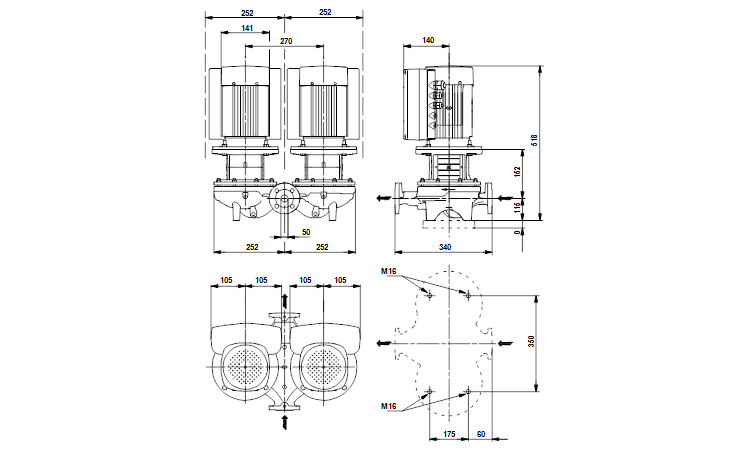 Grundfos TPED 50-160/2-S A-F-A-BAQE