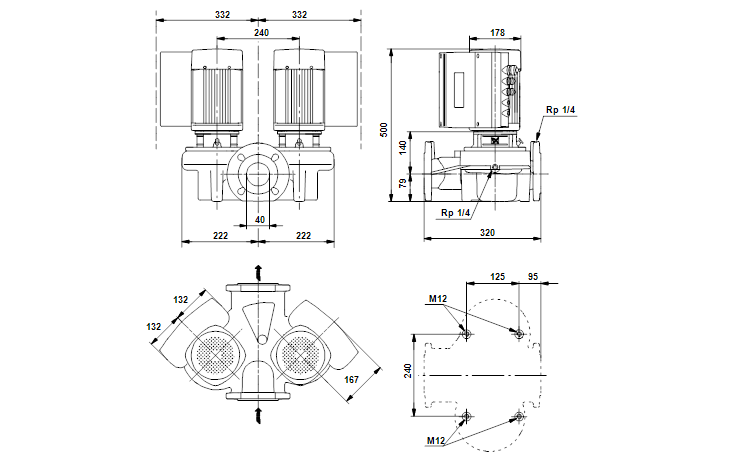 Grundfos TPED 40-230/2-S A-F-A-RUUE