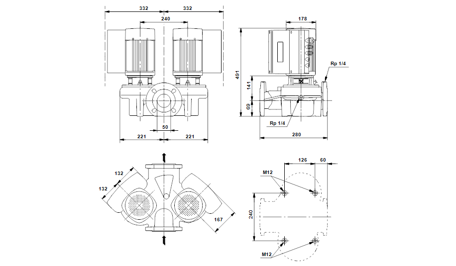 Grundfos TPED 50-120/2-S A-F-A-RUUE