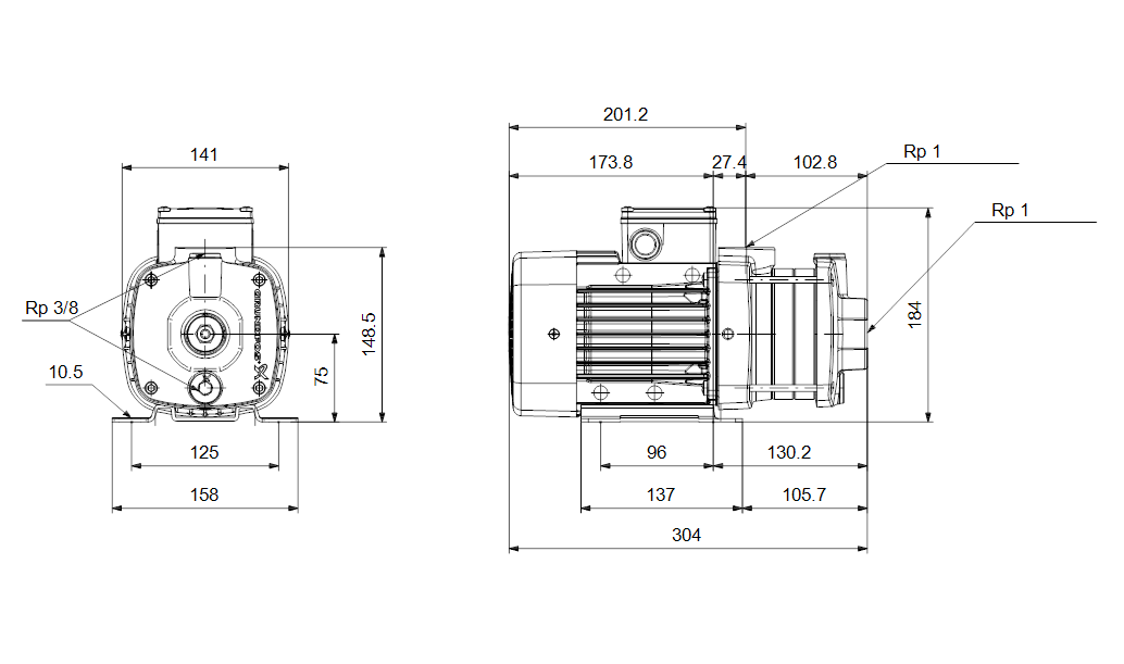 Grundfos CM-A 1-3 A-R-A-E-AQQE 3400В