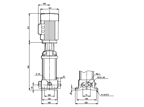 Grundfos CR 3-8 A-A-A-E-HQQE (овальный фланец) 3х400 В