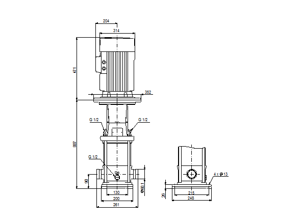 Grundfos CRN 20-10 A-P-G-E-HQQE (овальный фланец)