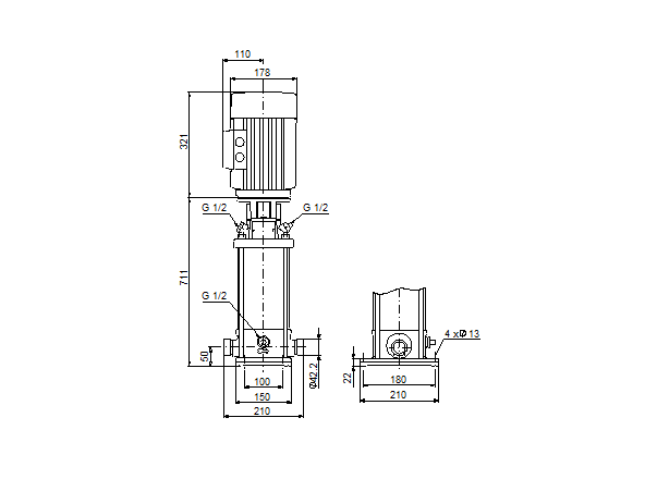 Grundfos CRN 3-27 A-P-G-V-HQQV (овальный фланец) 