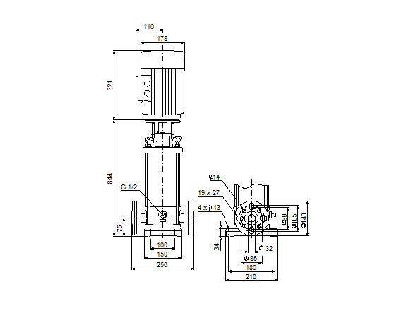 Grundfos CRN 1-33 A-FGJ-G-V-HQQV (фланец по DIN)