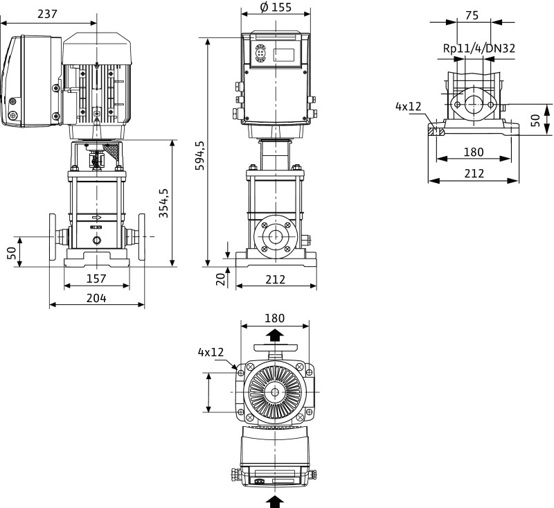 Насос Wilo-Multivert MVIE1603/6-1/16/E/3-2-2G