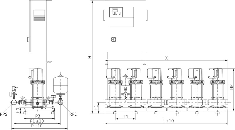 Установка Wilo-Comfort-N-Vario CO-5MVIS806/CC-EB-R