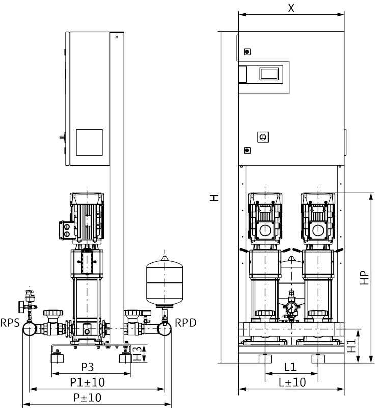 Установка Wilo-Comfort COR-4HELIX V1608/K/CC-01