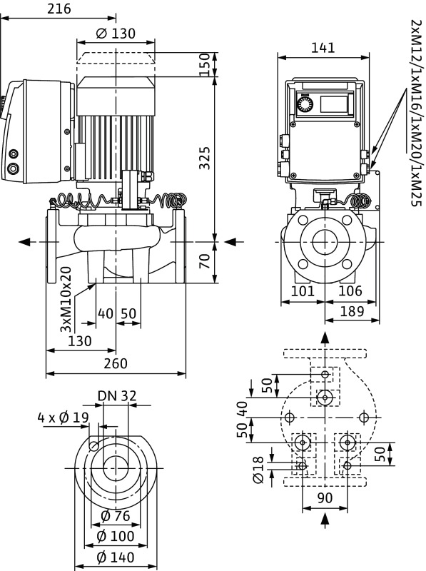 Насос WILO-VeroLine IP-E80/130-3/2-R1