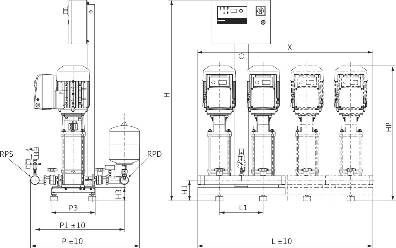 Установка Wilo-Comfort-Vario COR-2 MVIE 208-2G/VR-EB-R