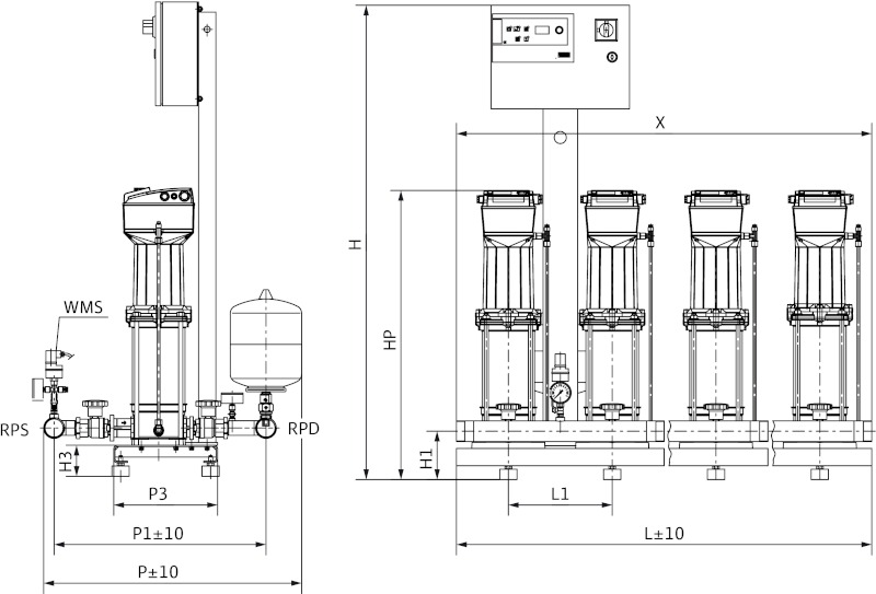 Установка Wilo-Comfort-N-Vario COR-3MVISE410-2G/VR-EB-R