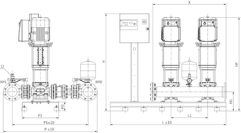 Установка Wilo-Comfort-Vario COR-3HELIX VE5203/K/VR-02