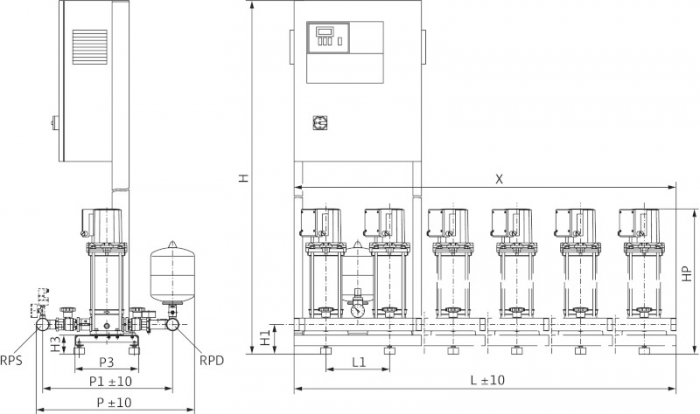 Установка Wilo-Comfort-N-Vario CO-3MVIS407/CC-EB-R