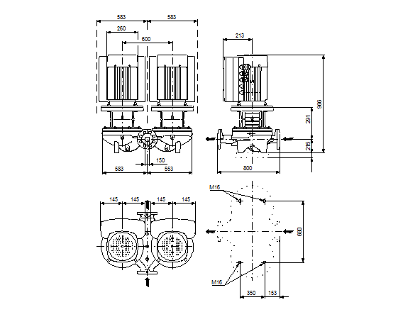 Grunfos TPED 150-130/4 A-F-A-BAQE 3x400 В, 1450 об/мин